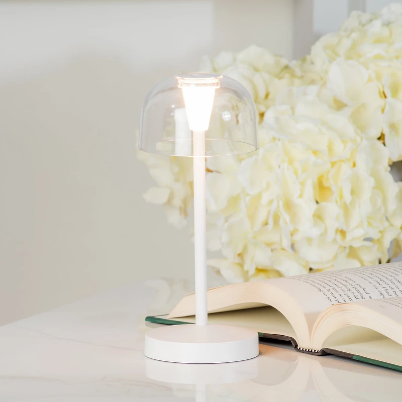 Lampe de table DEL avec abat-jour, bulle - Blanche