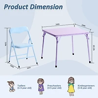Ensemble de table et chaises pliables pour enfants, ensemble de 3 - Pastel