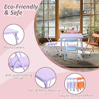 Table et chaises pliables pour enfants, ensemble de 5 - Pastel
