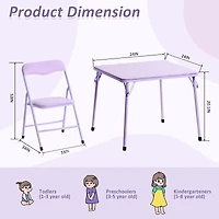 Table et chaises pliables pour enfants, ensemble de 5 - Pastel