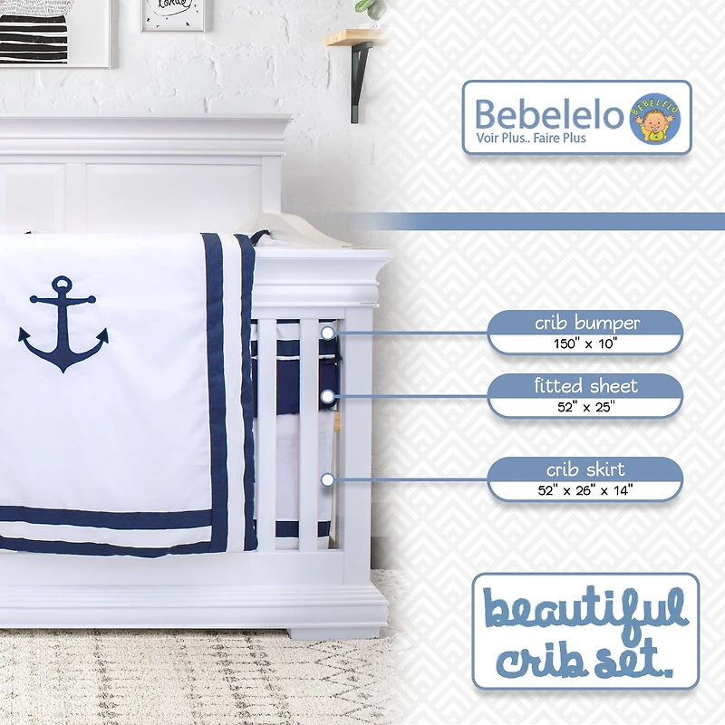 7-Piece Baby Bedding Set - Anchor