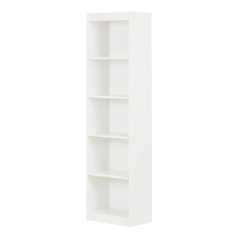 Axess 5-Shelf Narrow Bookcase - Pure White
