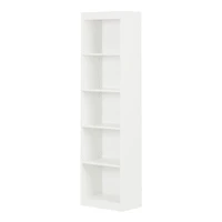Axess 5-Shelf Narrow Bookcase - Pure White