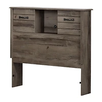 Ulysses Twin Bookcase Headboard with Storage and Sliding Doors - Brown