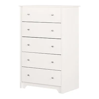 Vito 5-Drawer Chest - White