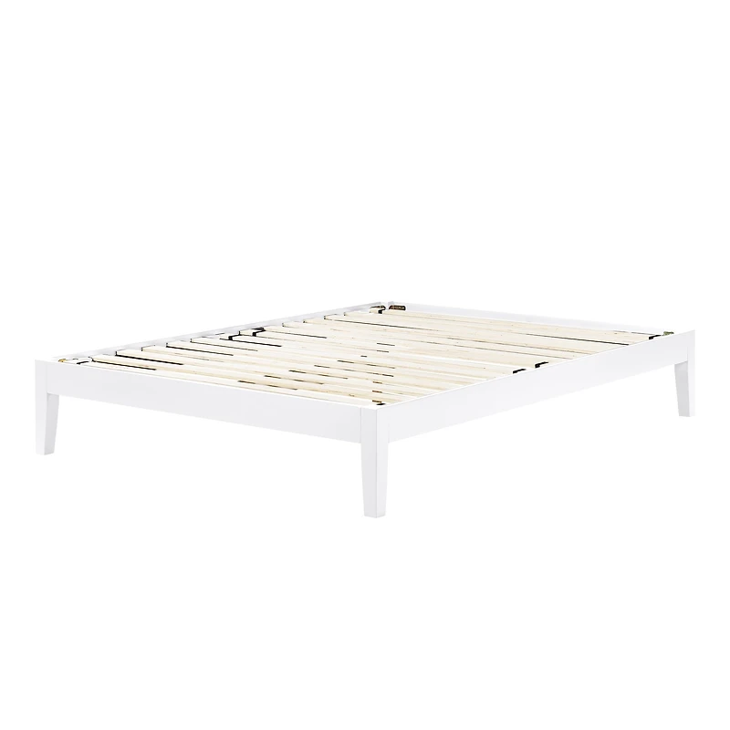 Vito Queen Solid Wood Platform Bed Pure White by South Shore Furniture
