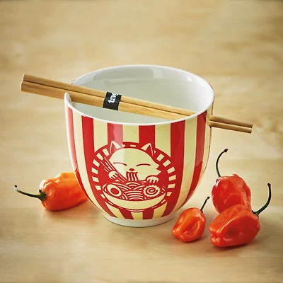 Tasty Ramen Cat Bowls, Set of 2