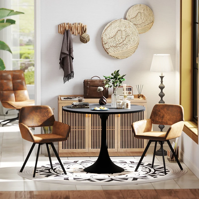 Table ronde moderne - Noir