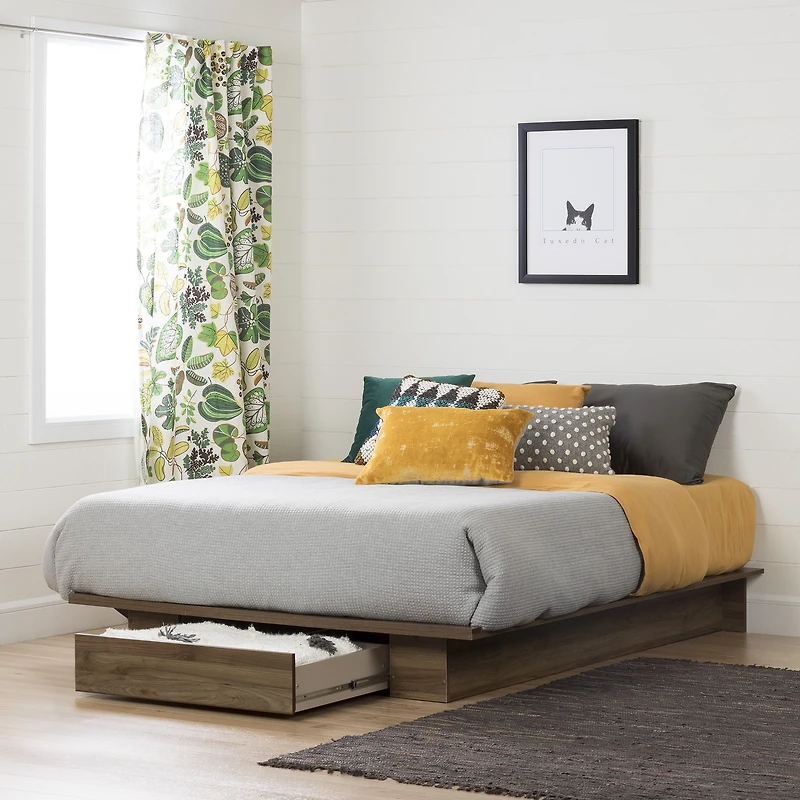 Holland Queen Platform Bed with Drawer