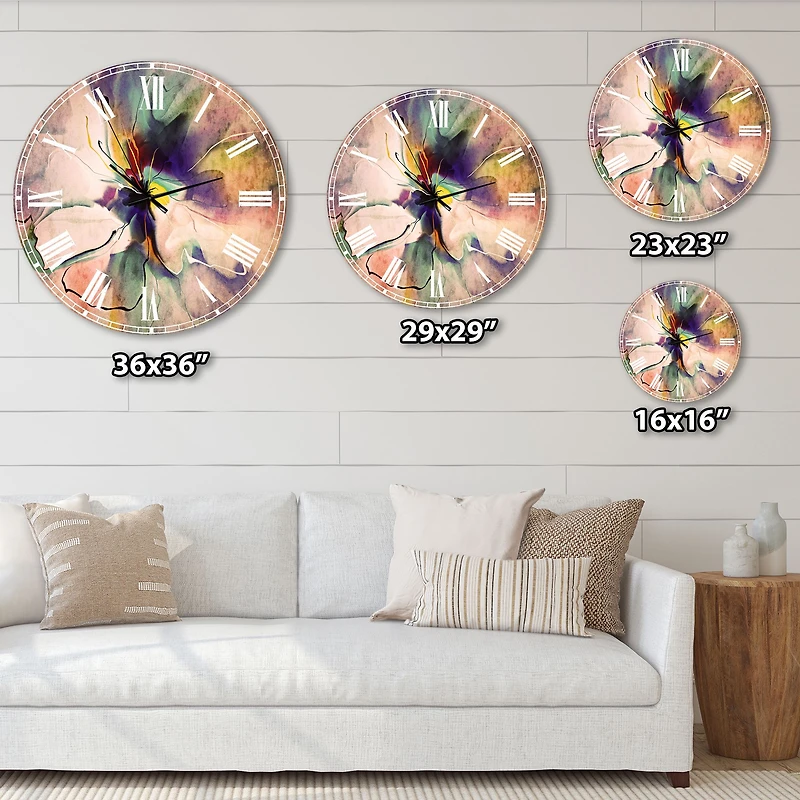 Abstract Creative Blue Flower Wall Clock