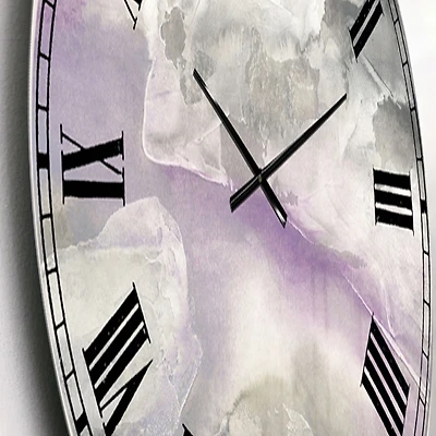 Watercolor Minimal Purple Tones I Oversized Wall Clock