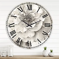 Indigold Grey Peonies I Wall Clock