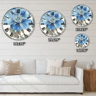Indigold Watercolor Flower I Oversized Wall Clock