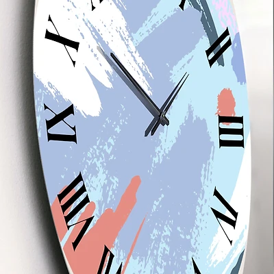 Strokes Pastel Colors Oversized Wall Clock