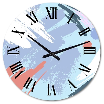 Strokes Pastel Colors Oversized Wall Clock