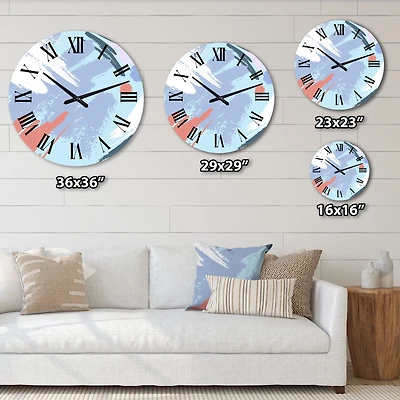Strokes Pastel Colors Oversized Wall Clock