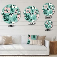 Bloom From Within Retro Flower Motivation I Oversized Wall Clock