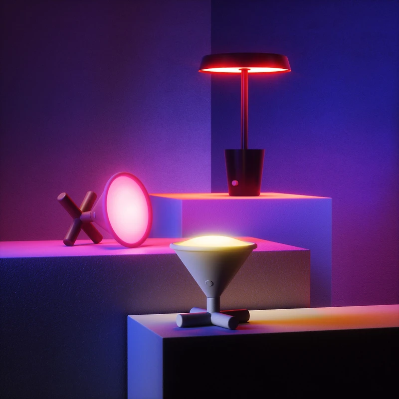 Lampe de table en forme de Martini Cono    Gris