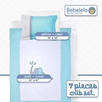 7-Piece Elephant Polka Dot Bedding Set