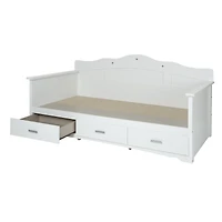 Princess Twin Daybed with Storage - Pure White