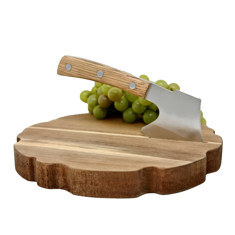 Plateau à fromage et hachoir en bois