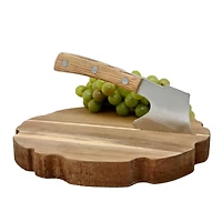 Plateau à fromage et hachoir en bois