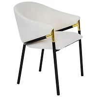 Set of 2 White Modern Upholstered Dining Chairs