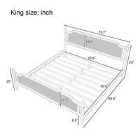 Queen Double Wing 48" Upholstered Linen High Headboard