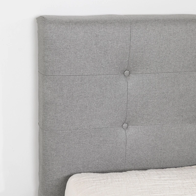 Dylane Twin Upholstered Platform Bed and Headboard by South Shore Furniture - Soft Grey