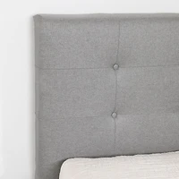 Dylane Twin Upholstered Platform Bed and Headboard by South Shore Furniture - Soft Grey