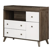 Yodi Changing Table with Drawers and Open Storage - Brown