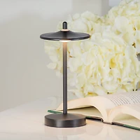 Mini lampe de table DEL, disque - Noire