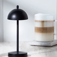 Lampe de table DEL avec abat-jour, dôme - Noire