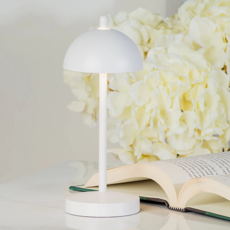 Lampe de table DEL avec abat-jour, dôme - Blanche