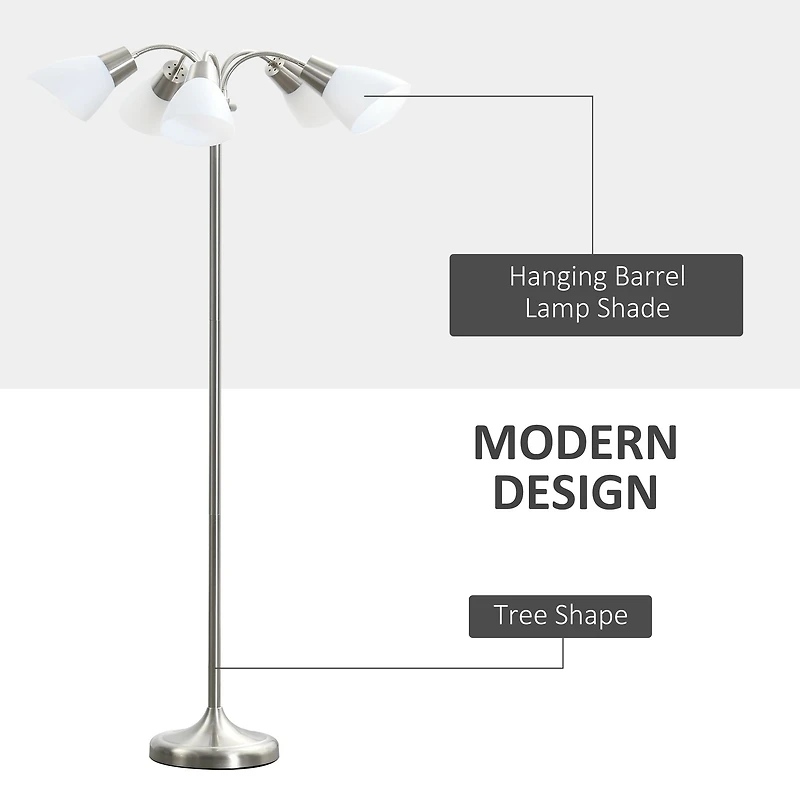 Arc Tree Floor Lamp with Adjustable Rotating Lights