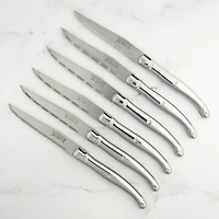 Bloc of 6 Stainless Steel Laguiole Knives by Jean Dubost