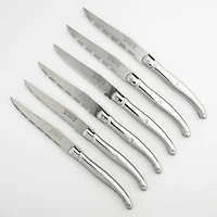 Bloc of 6 Stainless Steel Laguiole Knives by Jean Dubost