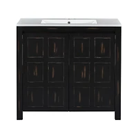 Espresso Bathroom Vanity with Ceramic Sink - 36"