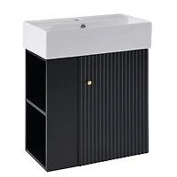 Floating Bathroom Vanity with Ceramic Sink - 21.6"