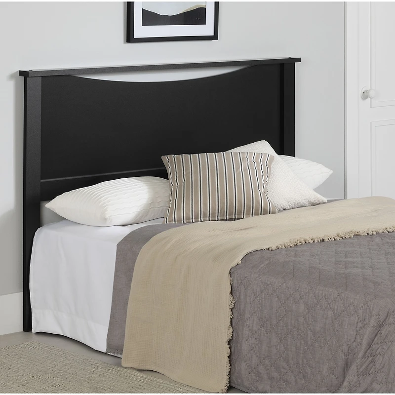Step One Queen Modern Style Headboard - Black