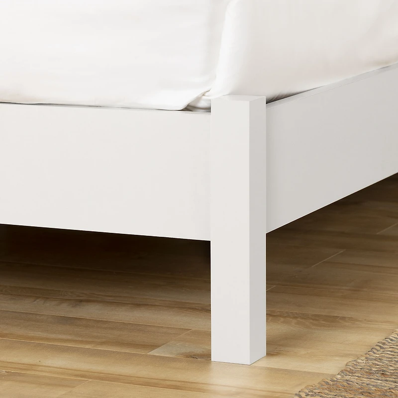 Munich Full Platform Bed on Legs by South Shore Furniture - Pure White