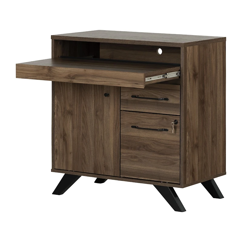 Harper Multi-Function Secretary Desk Natural Walnut