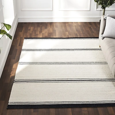 Tapis ivoire et noir « Alice »