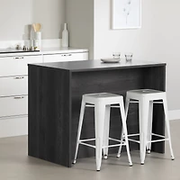Îlot de cuisine Myro avec rangement en chêne gris et blanc par South Shore Furniture