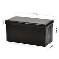Banc coffre pliable avec rangement, ensemble de 2