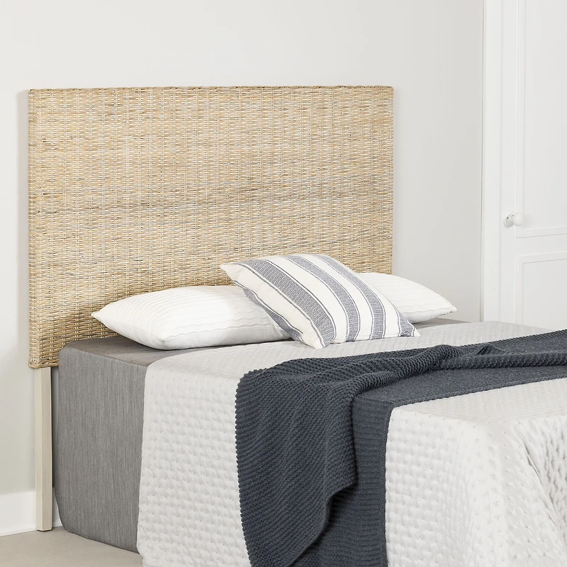 Lilak Queen Rattan Headboard White Washed Rattan by South Shore Furniture