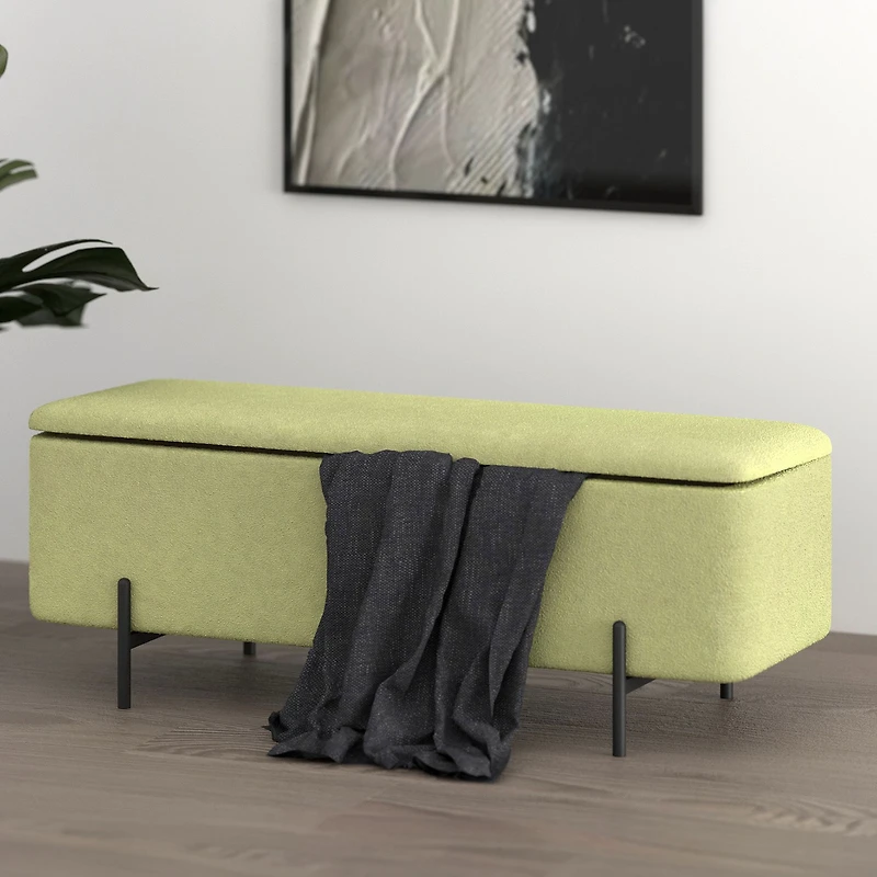 Erzo Storage Ottoman - Sage