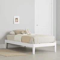 Vito Twin Solid Wood Platform Bed - White