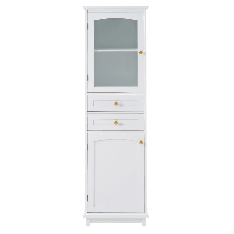 Armoire de rangement haute avec portes en verre – 63 po