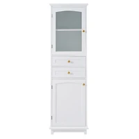 Armoire de rangement haute avec portes en verre – 63 po